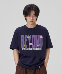 [ビヨンドウィズアストラル]コットンルーズフィット半袖Tシャツ_スペースネイビー