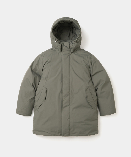 UNIFORM BRIDGE(ユニフォームブリッジ)の「minimal hooded goose down parka khaki grey(ダウンジャケット/コート・メンズ・その他・MEDIUM/LARGE/X-LARGE/XX-LARGE)」の1枚目の写真