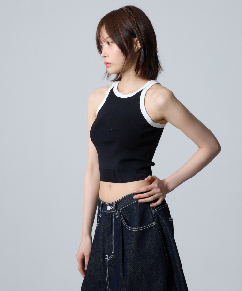 UNKNOWN PLANET(アンノウンプラネット)の「配色ニットトップスブラック(Tシャツ/カットソー・レディース・その他・FREE)」の3枚目の写真