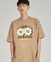 アポカリプスデイジー ラウンドネック 15番手 綿 半袖Tシャツ_ベージュ