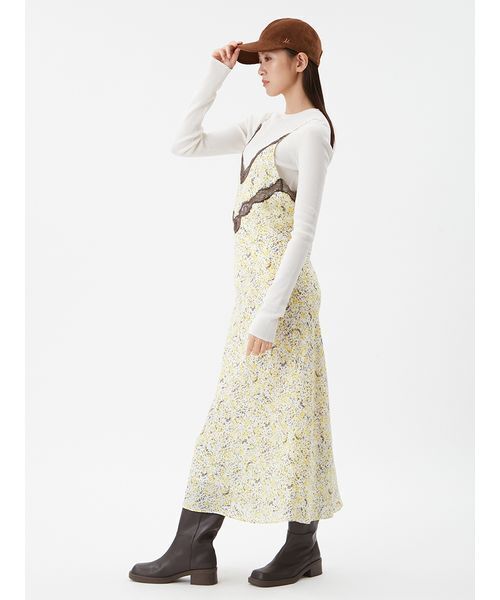 Mila Owen（ミラオーウェン）の「ニュアンスプリントレースキャミワンピース（ワンピース・レディース・ブルー/イエロー/ブラウン・1/0）」の12枚目の写真