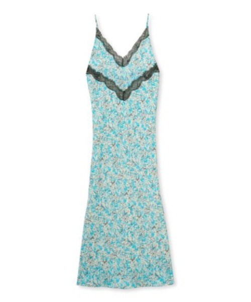 Mila Owen（ミラオーウェン）の「ニュアンスプリントレースキャミワンピース（ワンピース・レディース・ブルー/イエロー/ブラウン・1/0）」の3枚目の写真