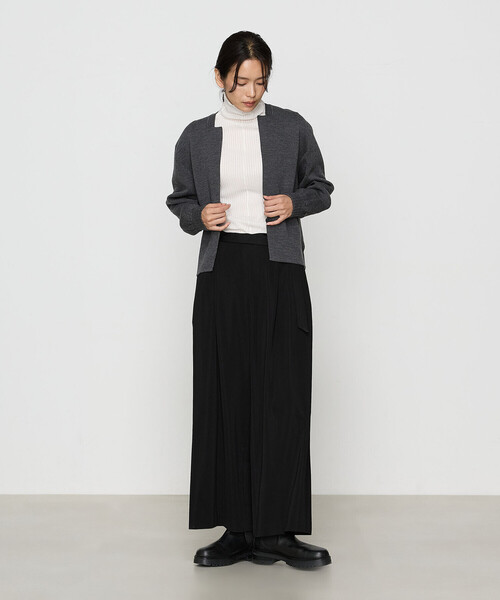 Gabardine K.T(ギャバジンケーティー)の「〔 +サイズ 〕 【前後2WAY】シアーストライプジャージ シアーストライプカットソー(Tシャツ/カットソー・レディース・サックスブルー/オフホワイト・13号)」の4枚目の写真