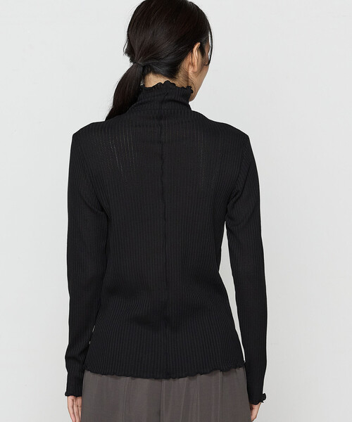 Gabardine K.T(ギャバジンケーティー)の「〔 +サイズ 〕 【前後2WAY】シアーストライプジャージ シアーストライプカットソー(Tシャツ/カットソー・レディース・サックスブルー/オフホワイト・13号)」の10枚目の写真