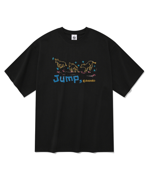 RADINEO(ラディネオ)の「ジャンプ半袖Tシャツブラック(Tシャツ/カットソー・メンズ・その他・SMALL/MEDIUM/LARGE/X-LARGE)」の1枚目の写真