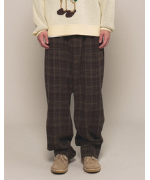 [Mmlg] PLAID EASY PANTS (BROWN)