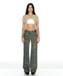 SETSETSET（セットセットセット）の「WAVE STRAIGHT JEANS WITH SEASHELL（デニムパンツ）」