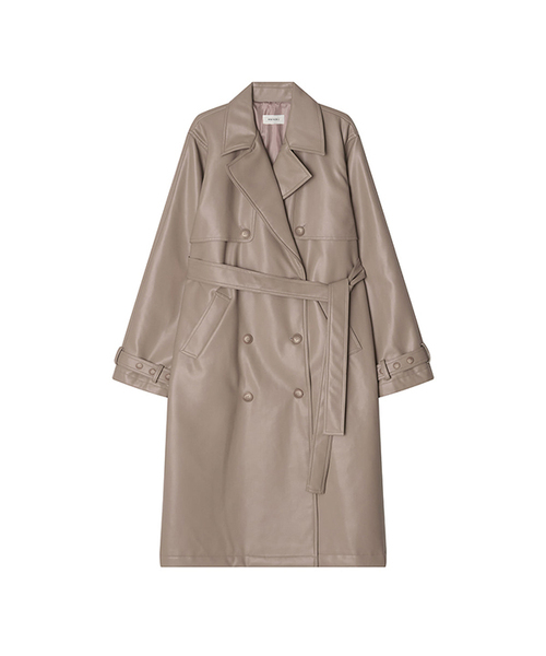 MAYVERU(メイバーユー)の「Fonda leather coat _ Beige(チェスターコート・レディース・その他・FREE)」の1枚目の写真
