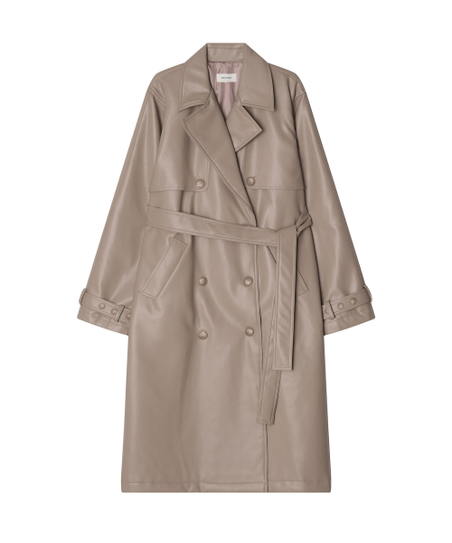 MAYVERU(メイバーユー)の「Fonda leather coat _ Beige(チェスターコート・レディース・その他・FREE)」の2枚目の写真