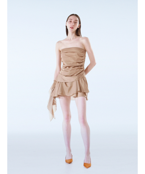 THE BALLON(ザバロン)の「CHIFFON RUFFLE ONEPIECE - BEIGE(ワンピース・レディース・その他・MEDIUM/SMALL)」の1枚目の写真
