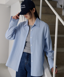 Comfy Over Check Shirts (Blue)