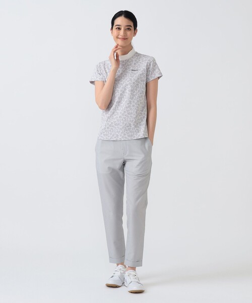 BEAMS GOLF(ビームスゴルフ)の「PURPLE LABEL / シャドーフラワー ジャカード モックネックシャツ (接触冷感・吸水速乾・UVカット)(Tシャツ/カットソー・レディース・ネイビー/ホワイト・MEDIUM/SMALL/LARGE)」の16枚目の写真