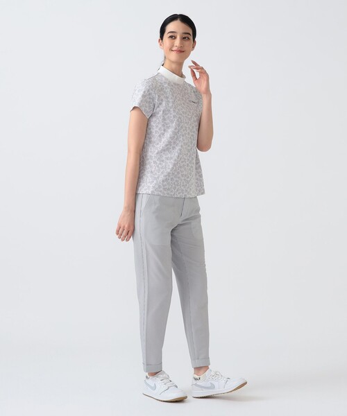 BEAMS GOLF(ビームスゴルフ)の「PURPLE LABEL / シャドーフラワー ジャカード モックネックシャツ (接触冷感・吸水速乾・UVカット)(Tシャツ/カットソー・レディース・ネイビー/ホワイト・MEDIUM/SMALL/LARGE)」の17枚目の写真