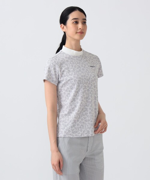 BEAMS GOLF(ビームスゴルフ)の「PURPLE LABEL / シャドーフラワー ジャカード モックネックシャツ (接触冷感・吸水速乾・UVカット)(Tシャツ/カットソー・レディース・ネイビー/ホワイト・MEDIUM/SMALL/LARGE)」の19枚目の写真