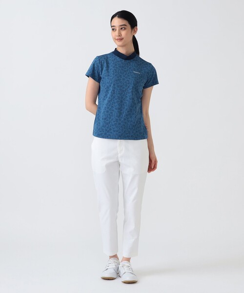 BEAMS GOLF(ビームスゴルフ)の「PURPLE LABEL / シャドーフラワー ジャカード モックネックシャツ (接触冷感・吸水速乾・UVカット)(Tシャツ/カットソー・レディース・ネイビー/ホワイト・MEDIUM/SMALL/LARGE)」の20枚目の写真