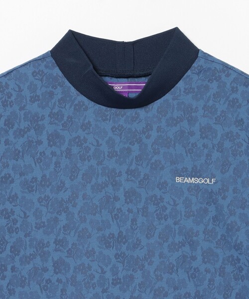 BEAMS GOLF(ビームスゴルフ)の「PURPLE LABEL / シャドーフラワー ジャカード モックネックシャツ (接触冷感・吸水速乾・UVカット)(Tシャツ/カットソー・レディース・ネイビー/ホワイト・MEDIUM/SMALL/LARGE)」の7枚目の写真