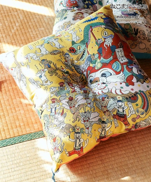 ねこまたごよみ】コラボ 座布団（クッション/クッションカバー）｜niko