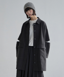 MOIREMOA（モアレモア）の「Bio W/S Cotton Half Jacket-Black（トレンチコート）」