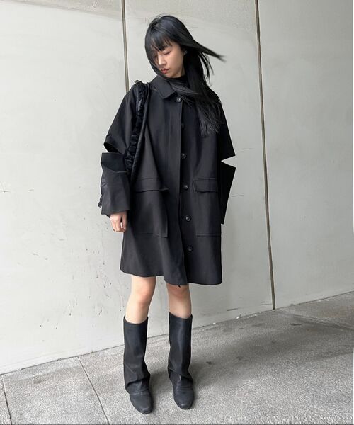 MOIREMOA(モアレモア)の「Bio W/S Cotton Half Jacket-Black(トレンチコート・レディース・その他・FREE)」の4枚目の写真