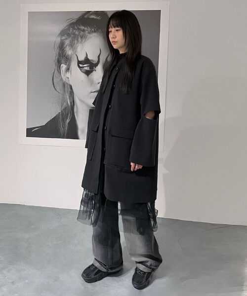 MOIREMOA(モアレモア)の「Bio W/S Cotton Half Jacket-Black(トレンチコート・レディース・その他・FREE)」の5枚目の写真