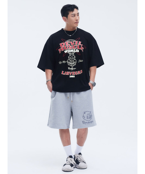 REMOVERSTUDIO（リムーバースタジオ）の「デビルビッグロゴハーフパンツ[グレー]（その他パンツ・メンズ・その他・LARGE/X-LARGE）」の2枚目の写真