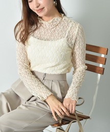 INTERPLANET（インタープラネット）の「総レースハイネックプルオーバー（Tシャツ/カットソー）」