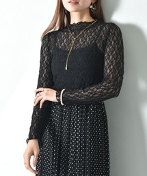 INTERPLANET（インタープラネット）の「総レースハイネックプルオーバー（Tシャツ/カットソー）」