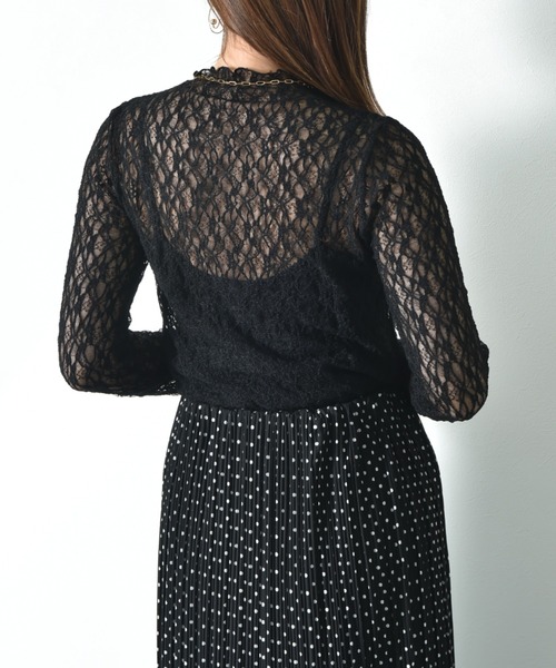 INTERPLANET(インタープラネット)の「総レースハイネックプルオーバー(Tシャツ/カットソー・レディース・オフホワイト/アイボリー/ブラック・FREE)」の15枚目の写真