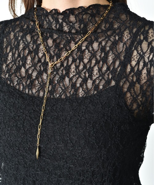 INTERPLANET(インタープラネット)の「総レースハイネックプルオーバー(Tシャツ/カットソー・レディース・オフホワイト/アイボリー/ブラック・FREE)」の18枚目の写真