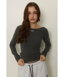 ALEXIA STAM | Wellness Contrast Cuff Long Sleeve Tee /ウェルネス 配色カフロングスリーブ(Tシャツ/カットソー)