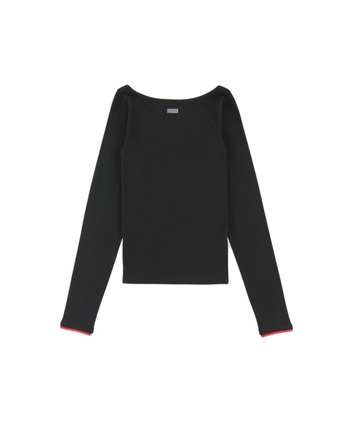 ALEXIA STAM（アリシアスタン）の「Wellness Contrast Cuff Long Sleeve Tee /ウェルネス 配色カフロングスリーブ（Tシャツ/カットソー・レディース・グレー/ブラック・S/M）」の11枚目の写真