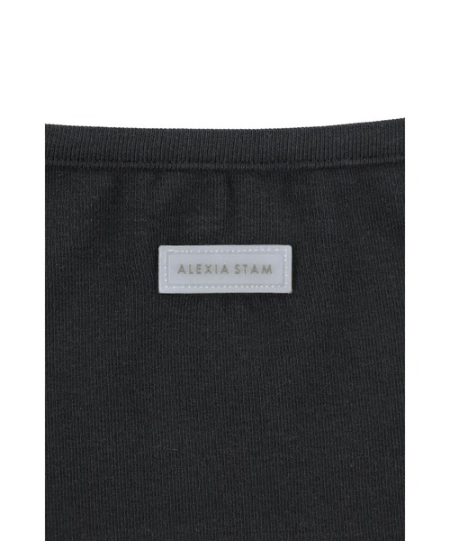 ALEXIA STAM（アリシアスタン）の「Wellness Contrast Cuff Long Sleeve Tee /ウェルネス 配色カフロングスリーブ（Tシャツ/カットソー・レディース・グレー/ブラック・S/M）」の14枚目の写真