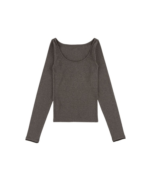 ALEXIA STAM（アリシアスタン）の「Wellness Contrast Cuff Long Sleeve Tee /ウェルネス 配色カフロングスリーブ（Tシャツ/カットソー・レディース・グレー/ブラック・S/M）」の17枚目の写真