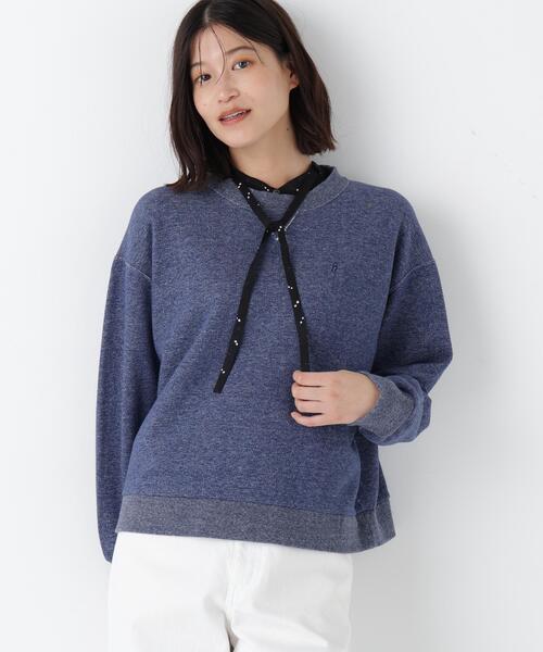 human woman(ヒューマンウーマン)の「◆ロゴ刺繍カラースウェット(スウェット・レディース・ネイビー/ブルー/ライトグリーン/ホワイト系その他・MEDIUM)」の4枚目の写真