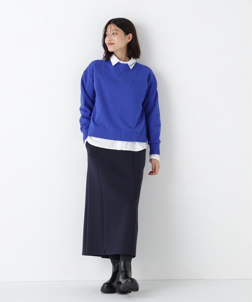 human woman(ヒューマンウーマン)の「◆ロゴ刺繍カラースウェット(スウェット・レディース・ネイビー/ブルー/ライトグリーン/ホワイト系その他・MEDIUM)」の15枚目の写真