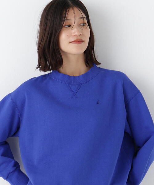 human woman(ヒューマンウーマン)の「◆ロゴ刺繍カラースウェット(スウェット・レディース・ネイビー/ブルー/ライトグリーン/ホワイト系その他・MEDIUM)」の6枚目の写真