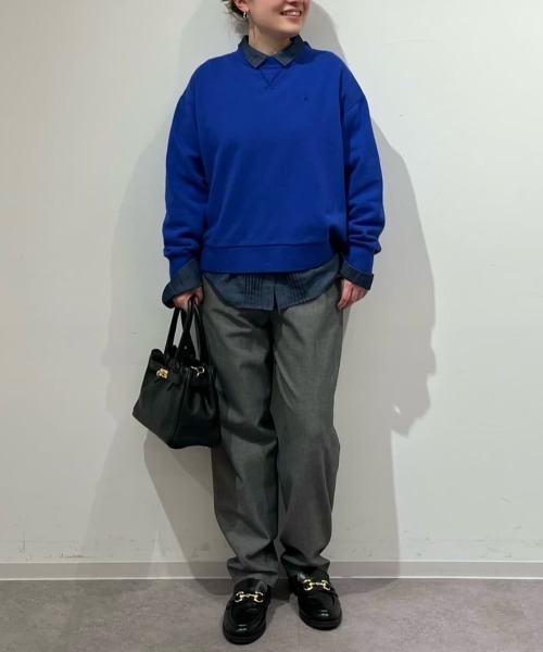 human woman(ヒューマンウーマン)の「◆ロゴ刺繍カラースウェット(スウェット・レディース・ネイビー/ブルー/ライトグリーン/ホワイト系その他・MEDIUM)」の7枚目の写真