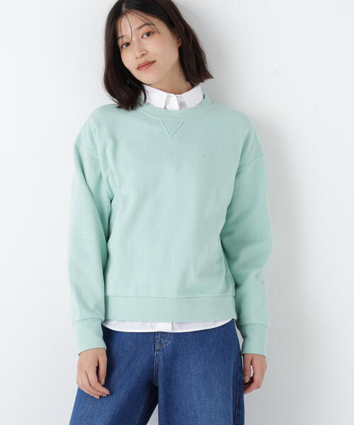 human woman(ヒューマンウーマン)の「◆ロゴ刺繍カラースウェット(スウェット・レディース・ネイビー/ブルー/ライトグリーン/ホワイト系その他・MEDIUM)」の12枚目の写真