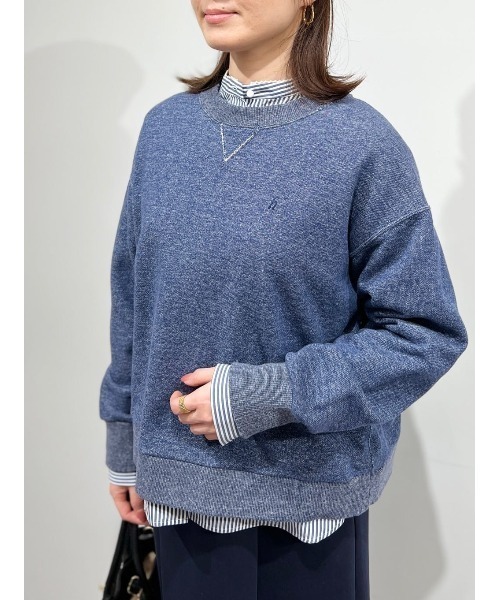 human woman(ヒューマンウーマン)の「◆ロゴ刺繍カラースウェット(スウェット・レディース・ネイビー/ブルー/ライトグリーン/ホワイト系その他・MEDIUM)」の8枚目の写真