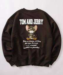 【71】【TOM＆JERRY/トムとジェリー】リップルダンボール アップリケ サガラ刺繍 スウェット/メンズ/レディース/ユニセックス