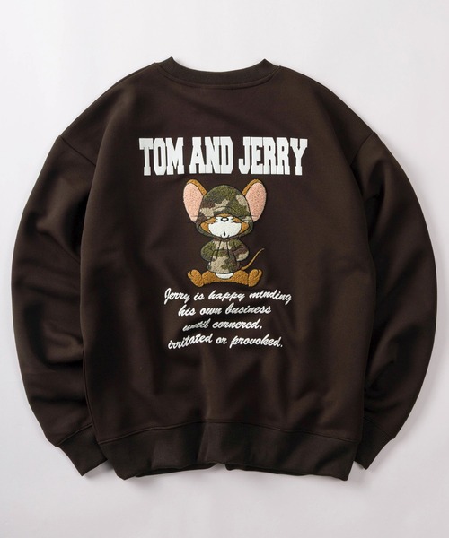 Tom＆Jerry（トムアンドジェリー）の「【71】【TOM＆JERRY/トムとジェリー】リップルダンボール アップリケ サガラ刺繍 スウェット/メンズ/レディース/ユニセックス（スウェット・レディース・ブラック/オフホワイト/ブラック系その他/アッシュグレー/ライトグレー/ブラウン・M/L/XL）」の6枚目の写真