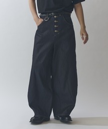 スタッズ/ワイドフィットデニムパンツ13.5oz（デニムパンツ）｜Lui's