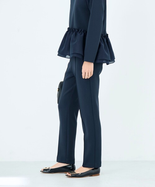 NOLLEY’S Sophi（ノーリーズソフィ）の「《セットアップ対応》ウォッシャブルダンボールテーパードパンツ（その他パンツ・レディース・ブラック/ネイビー・38/36/34）」の7枚目の写真