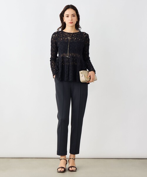 NOLLEY’S Sophi（ノーリーズソフィ）の「《セットアップ対応》ウォッシャブルダンボールテーパードパンツ（その他パンツ・レディース・ブラック/ネイビー・38/36/34）」の10枚目の写真