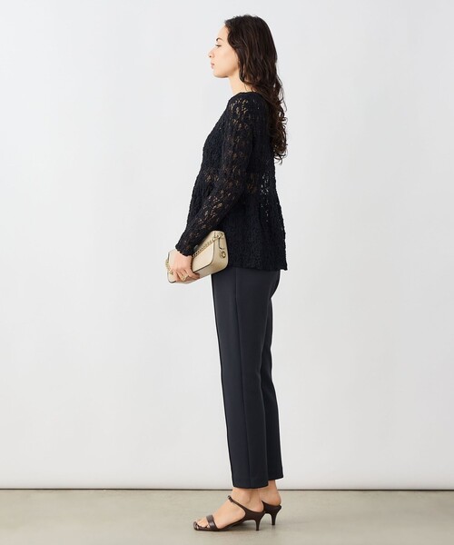 NOLLEY’S Sophi（ノーリーズソフィ）の「《セットアップ対応》ウォッシャブルダンボールテーパードパンツ（その他パンツ・レディース・ブラック/ネイビー・38/36/34）」の11枚目の写真