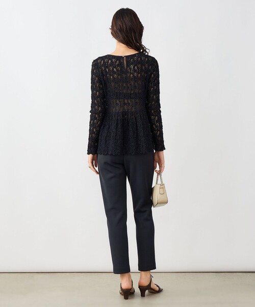 NOLLEY’S Sophi（ノーリーズソフィ）の「《セットアップ対応》ウォッシャブルダンボールテーパードパンツ（その他パンツ・レディース・ブラック/ネイビー・38/36/34）」の12枚目の写真