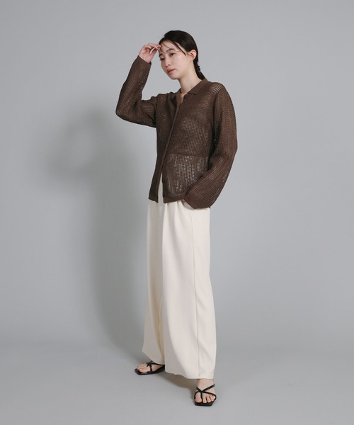 セール】【Et】Mesh Polo Knit Cardigan（カーディガン/ボレロ