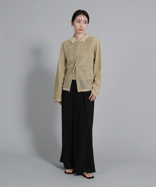 select MOCA Et(セレクトモカエト)の「【Et】Mesh Polo Knit Cardigan(カーディガン/ボレロ・レディース・ブラウン/ベージュ/ブラック・FREE)」の18枚目の写真