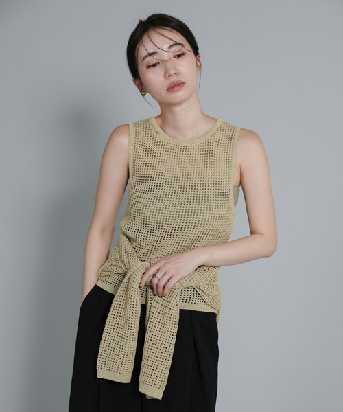 select MOCA Et(セレクトモカエト)の「【Et】Mesh Polo Knit Cardigan(カーディガン/ボレロ・レディース・ブラウン/ベージュ/ブラック・FREE)」の19枚目の写真