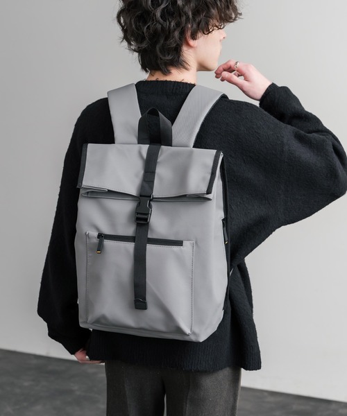 Rocky Monroe(ロッキーモンロー)の「ロールトップアーバンフラップデイパック/バックパック/リュック(バックパック/リュック・メンズ・ライトグレー/ブラック/グレー・FREE)」の14枚目の写真